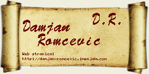 Damjan Romčević vizit kartica